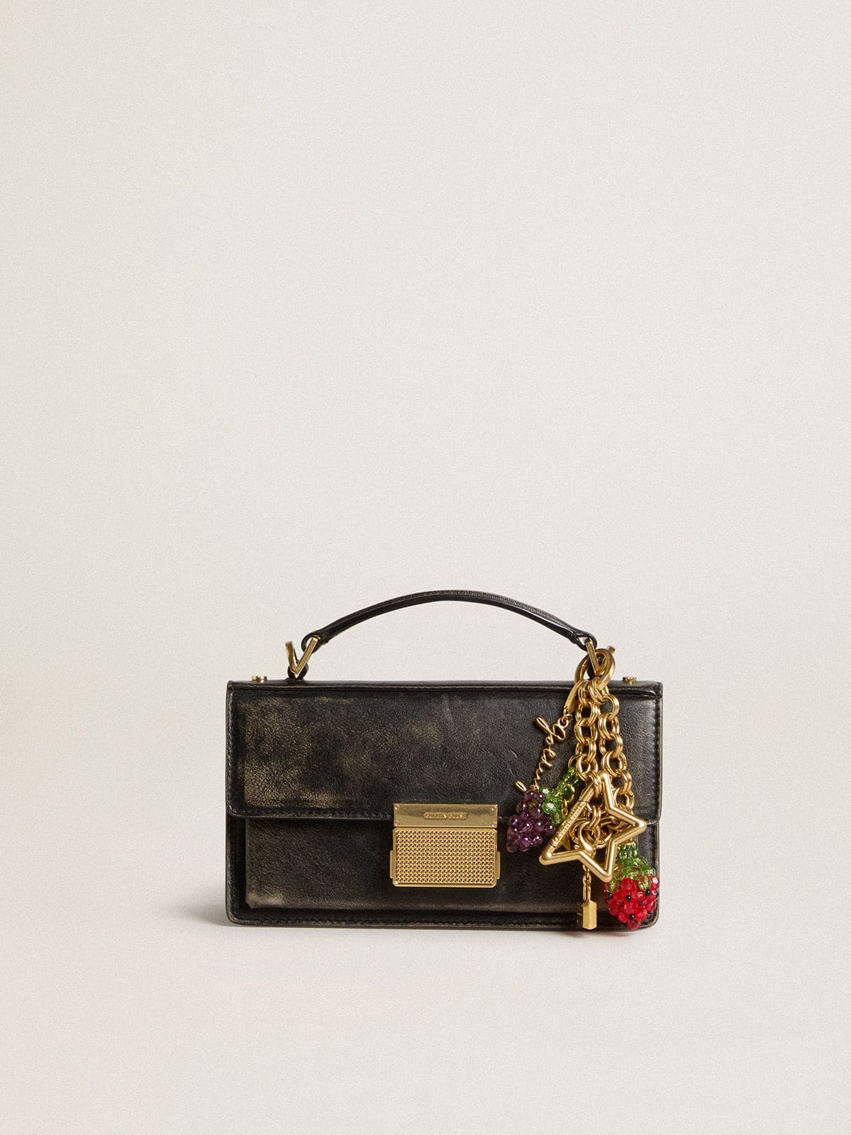 Gold-colored brass charm with Golden Goose signature - 2