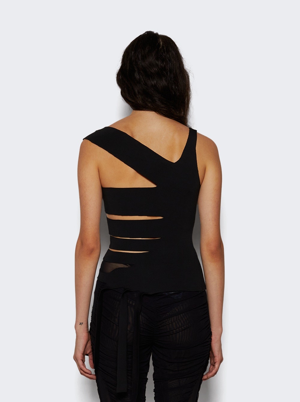 Bandage Knitted Top Black - 5