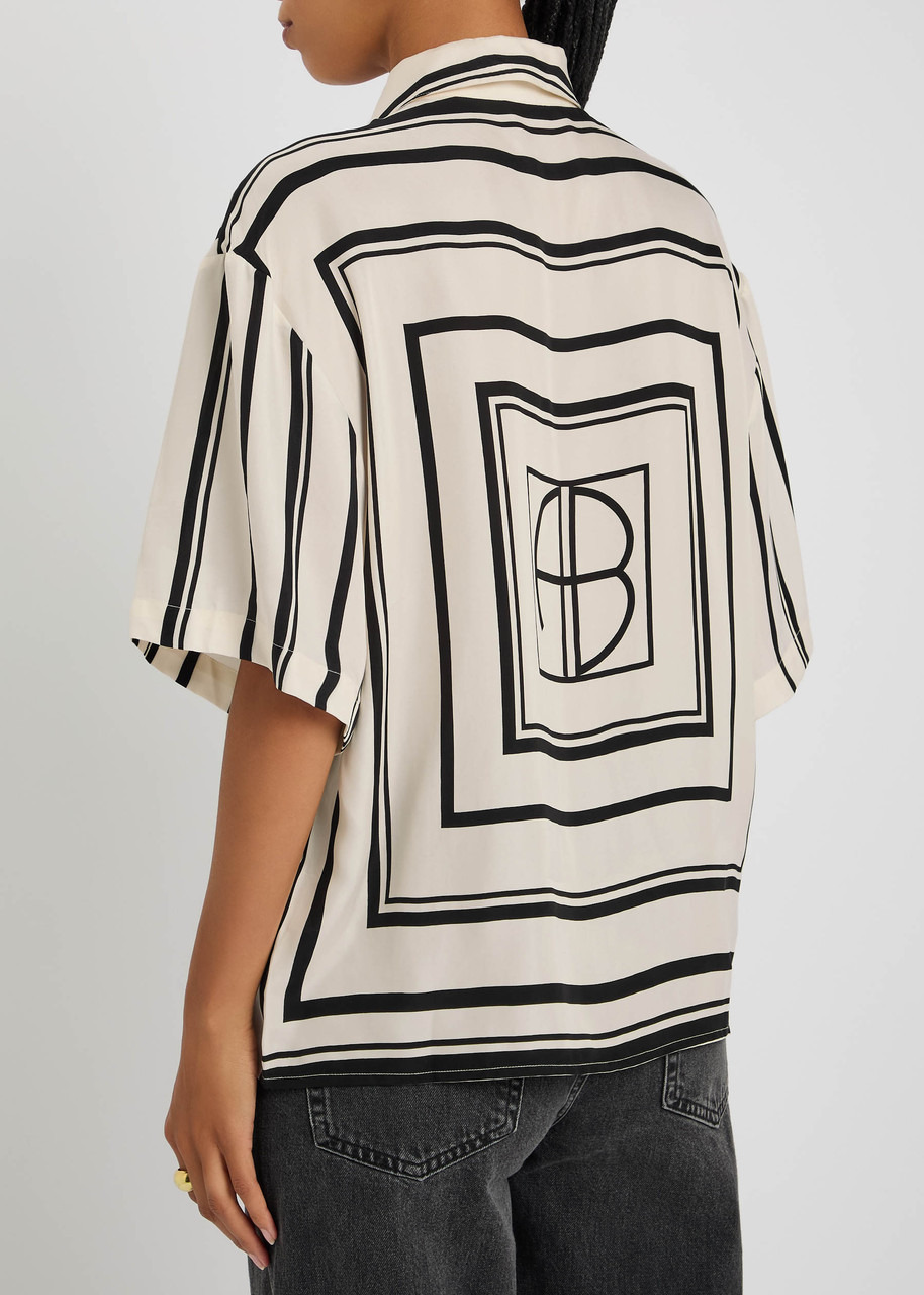 Anine Bing Coco Striped Satin Shirt - 3