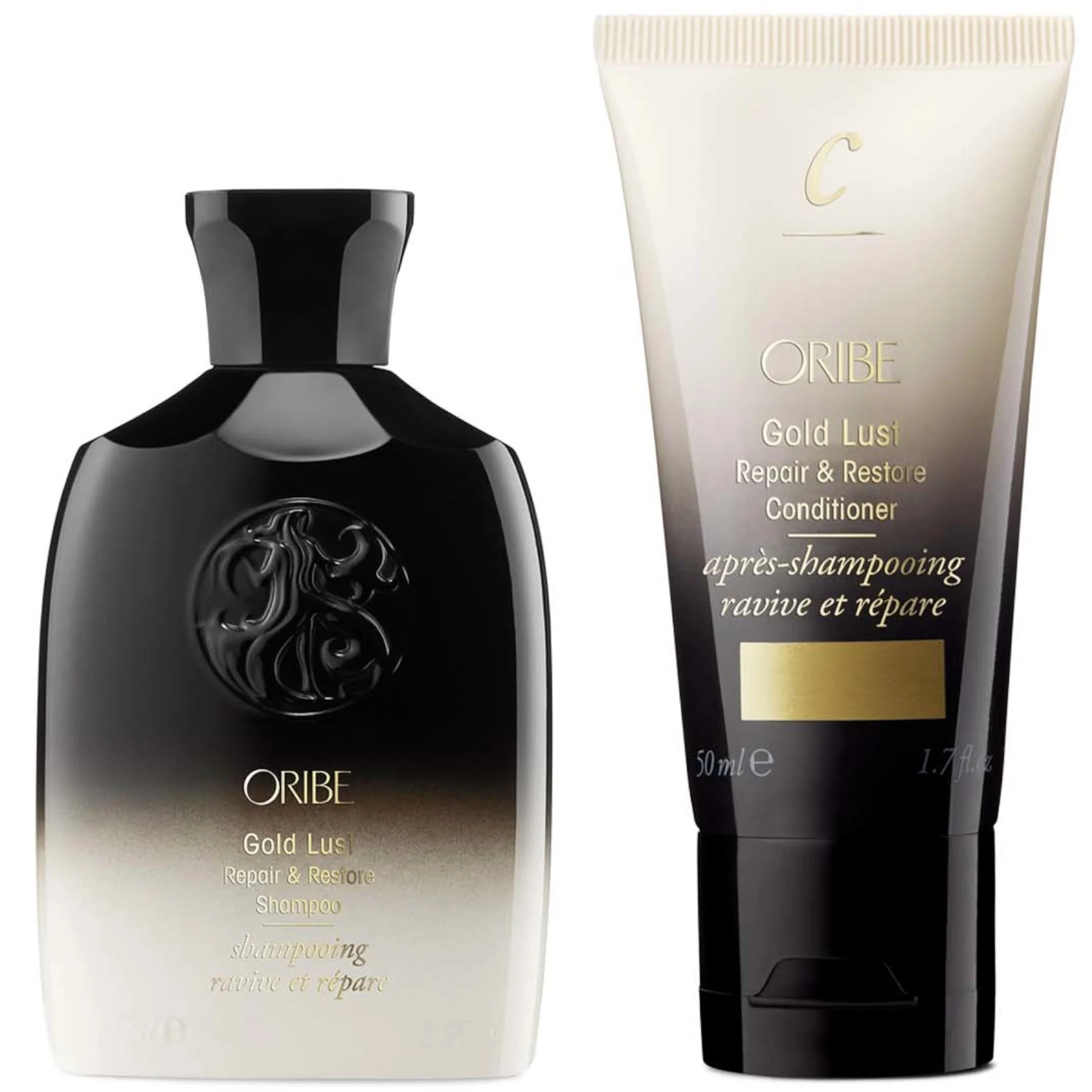 Oribe Gold Lust Repair and Restore Shampoo and Conditioner Travel Bundle - 1
