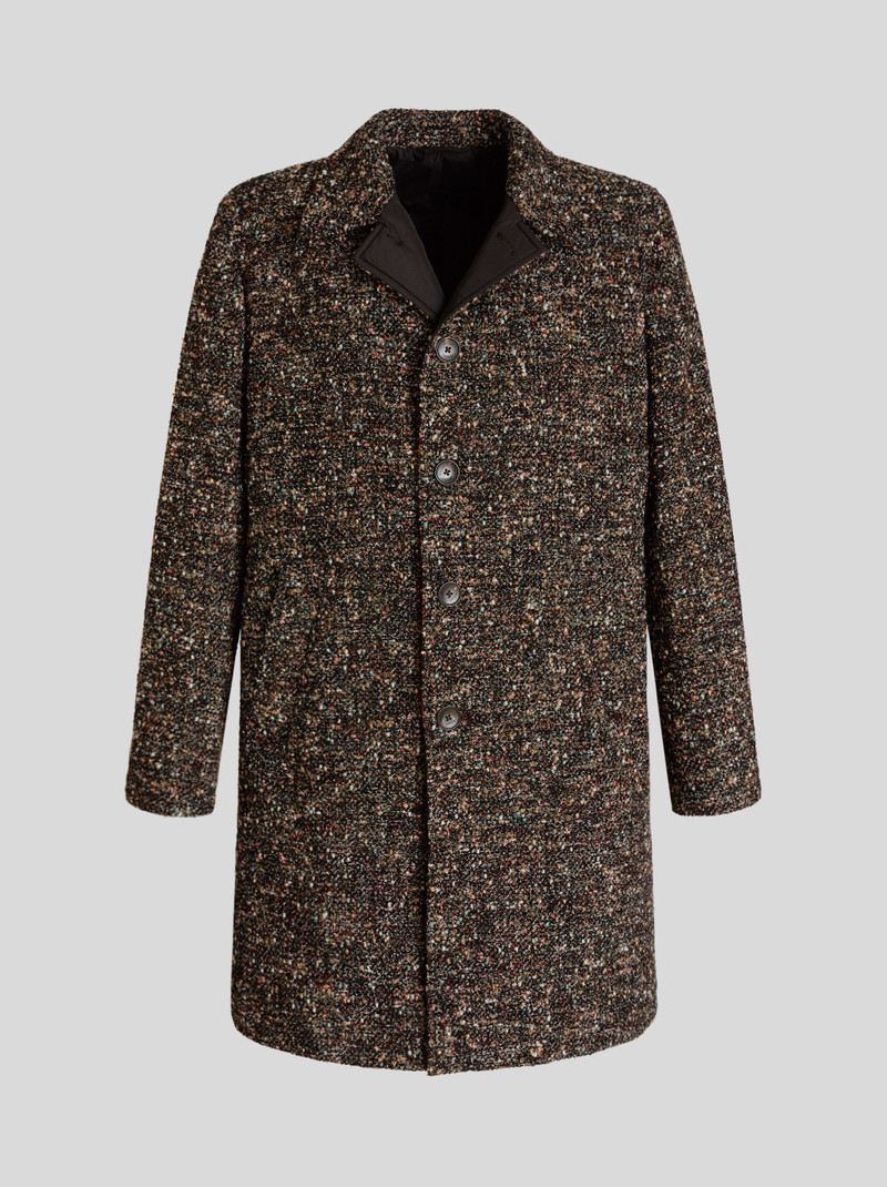 WOOL BOUCLÉ COAT WITH COLOUR BLOCK INTERIOR 1