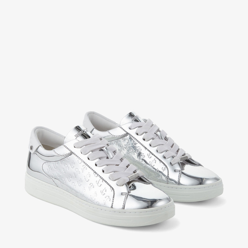 Rome/F
Silver Leather and Metallic JC Monogram Pattern Low Top Trainers 3