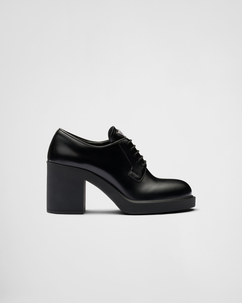 Prada Heeled brushed leather lace-ups outlook