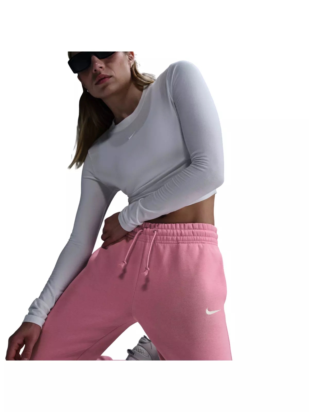 Women's Sportswear Phoenix Fleece Mid-Rise Sweatpants - Pink - 5