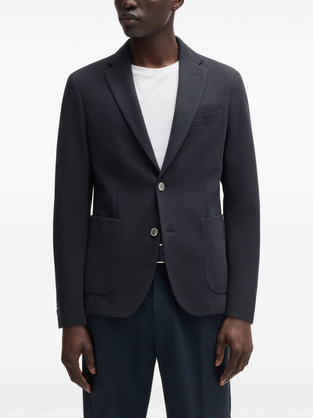 cotton-blend blazer - 3