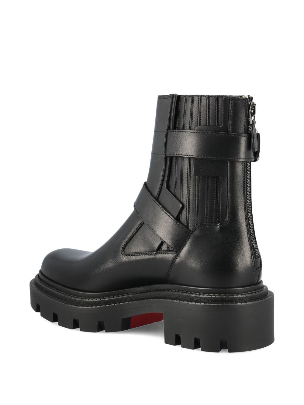 buckle-embellished leather boots - 4