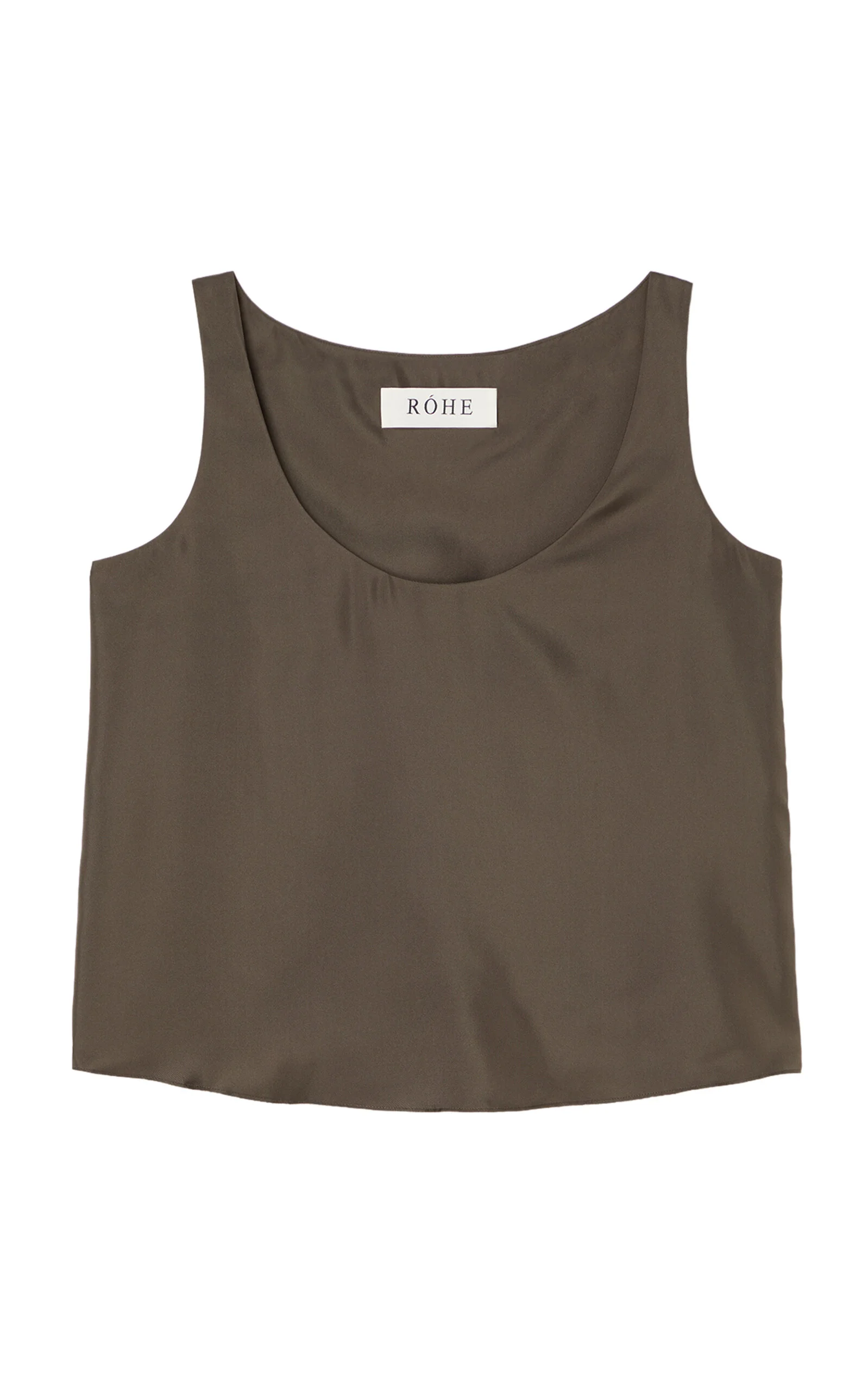 Silk Scoop-Neck Top brown - 1