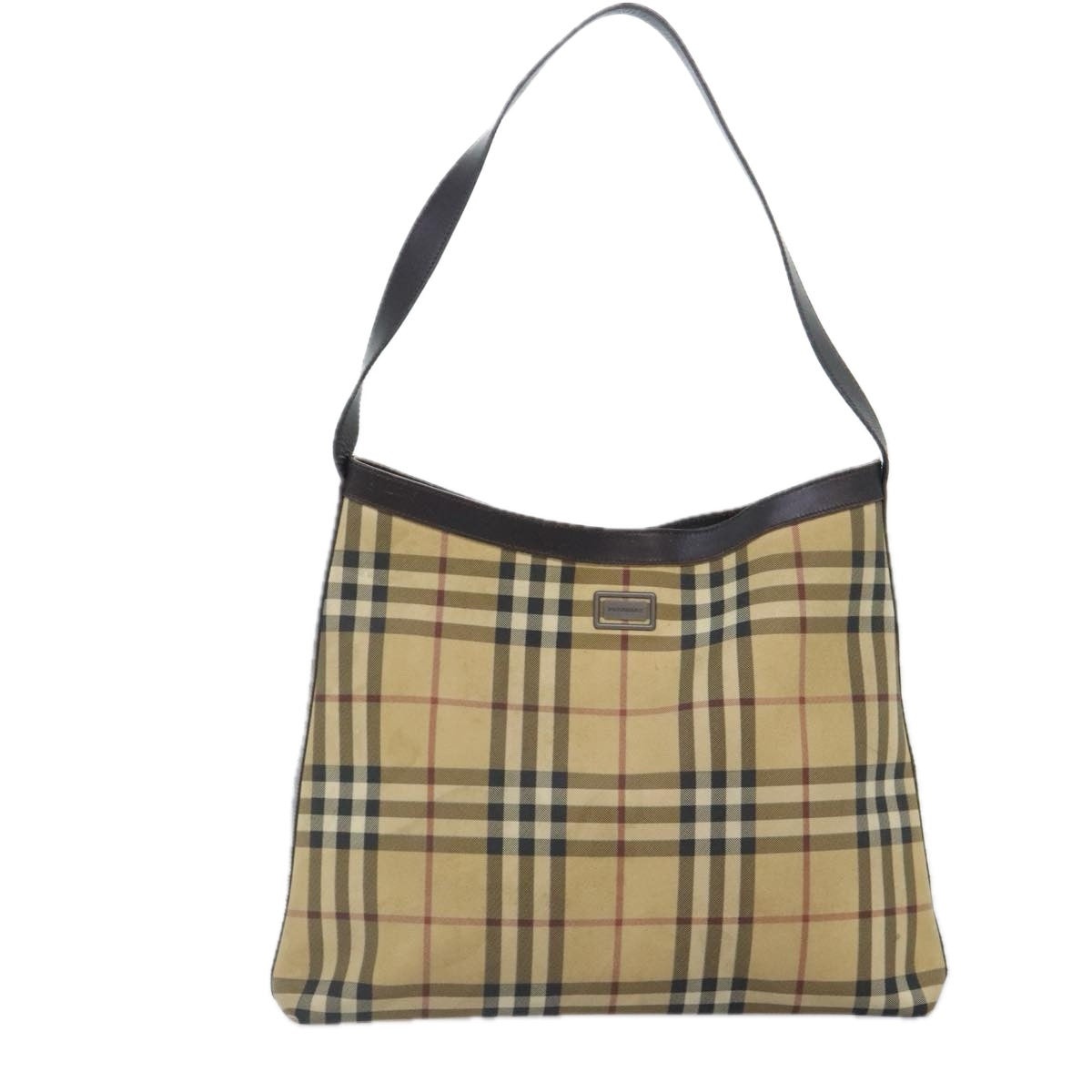 Burberry Nova Check Shoulder Bag Coated Canvas Beige - 13