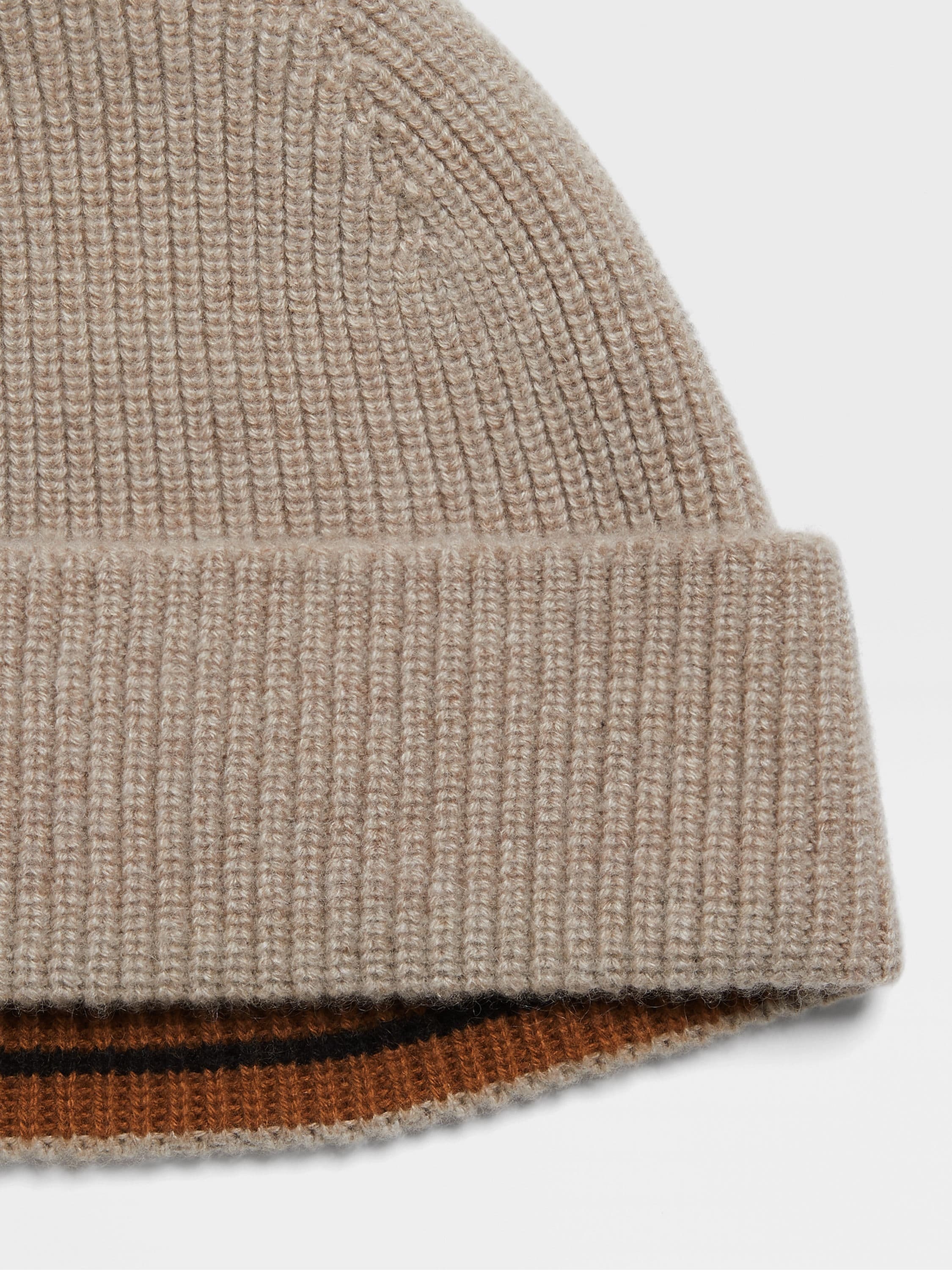 LIGHT TAUPE OASI CASHMERE BEANIE - 2