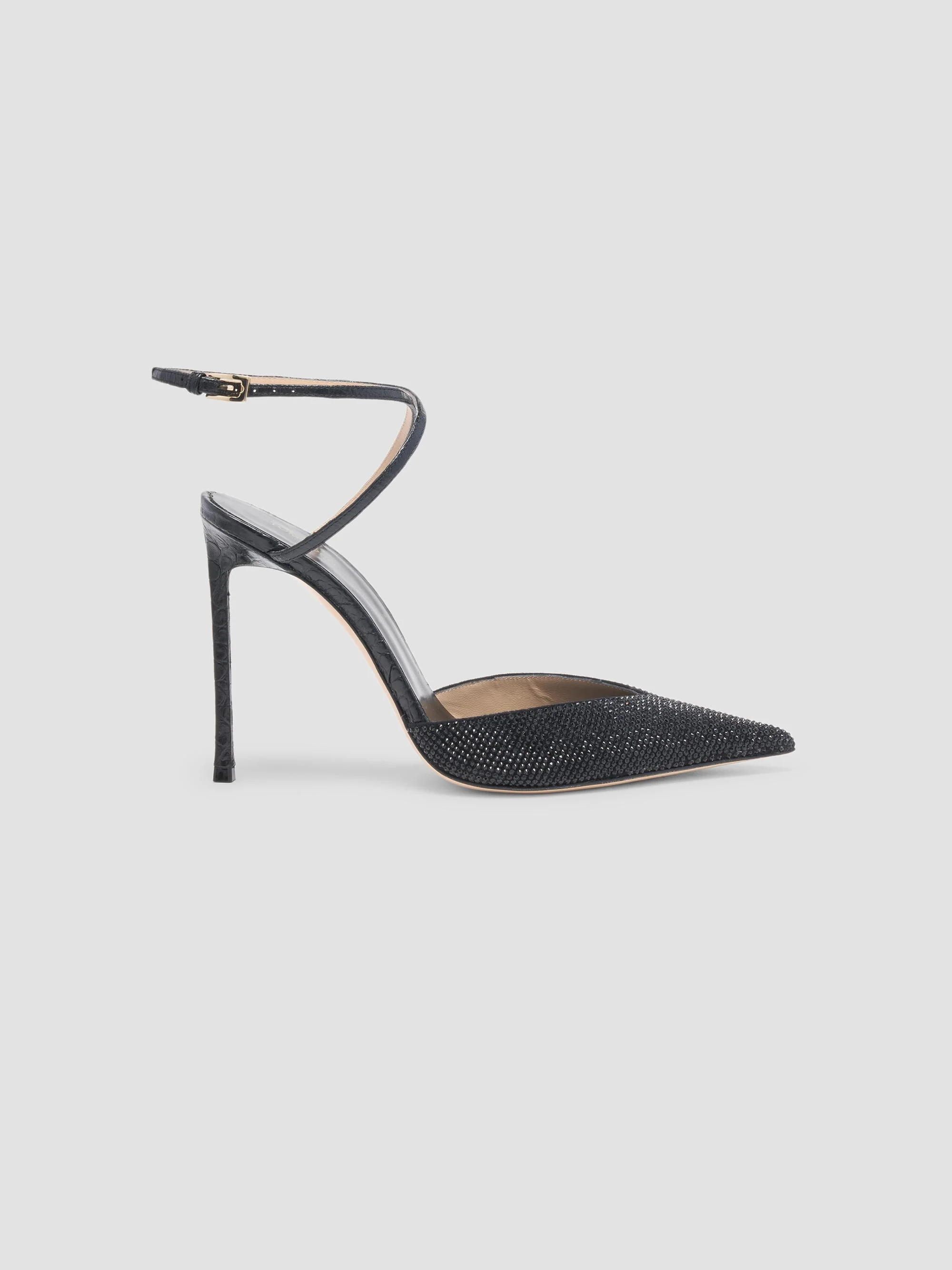 Women's Selen 105MM Embellished Leather Pumps - Black - 1