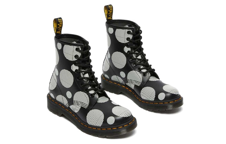 (WMNS) Dr.Martens 1460 Polka Dot Smooth Leather Lace Up Boots 'Black' 26876009 - 3
