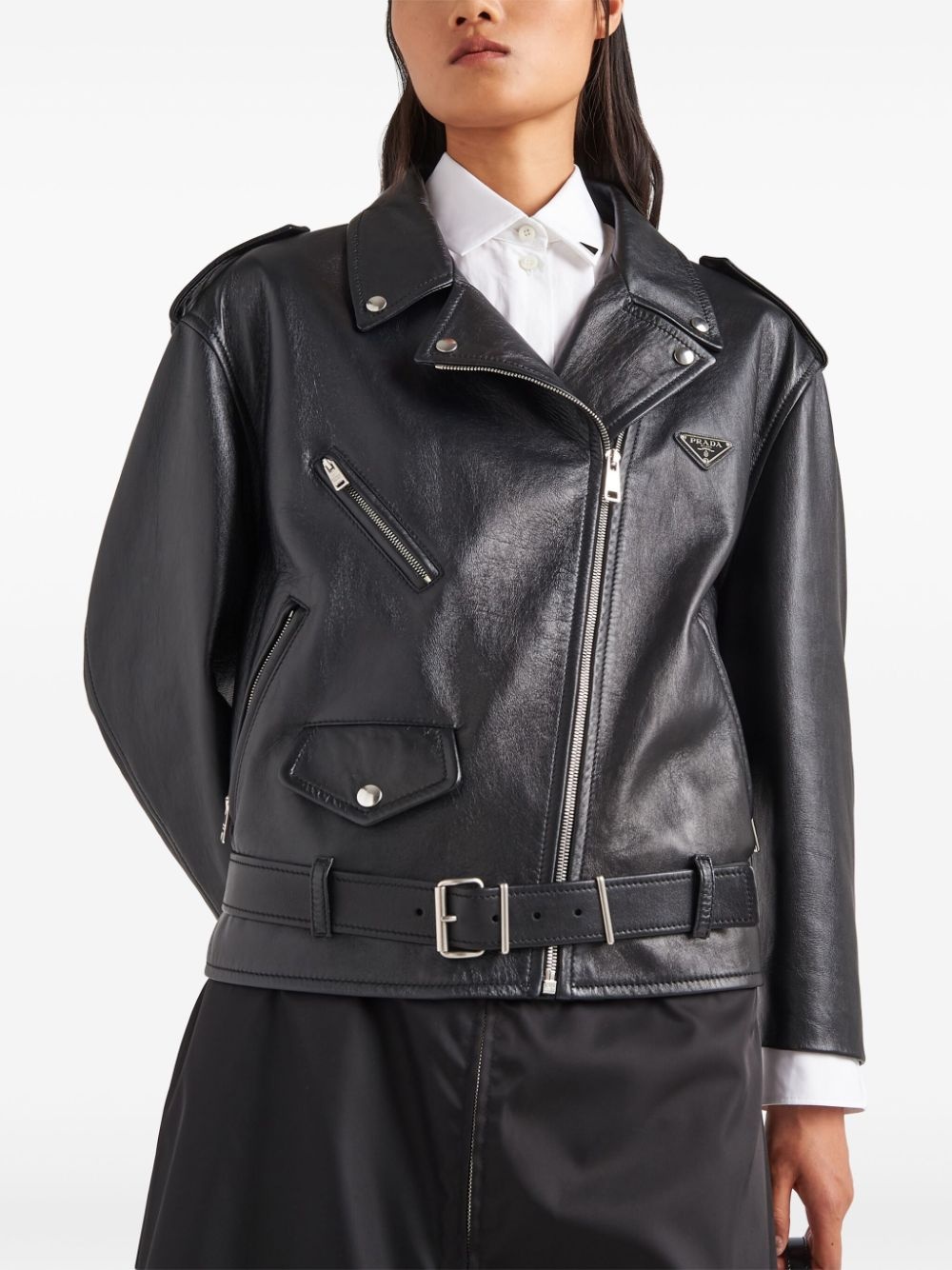 nappa-leather biker jacket - 4