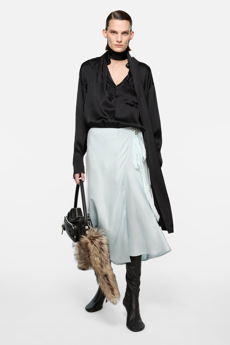 Acne Studios Silk wrap dress - Light blue outlook