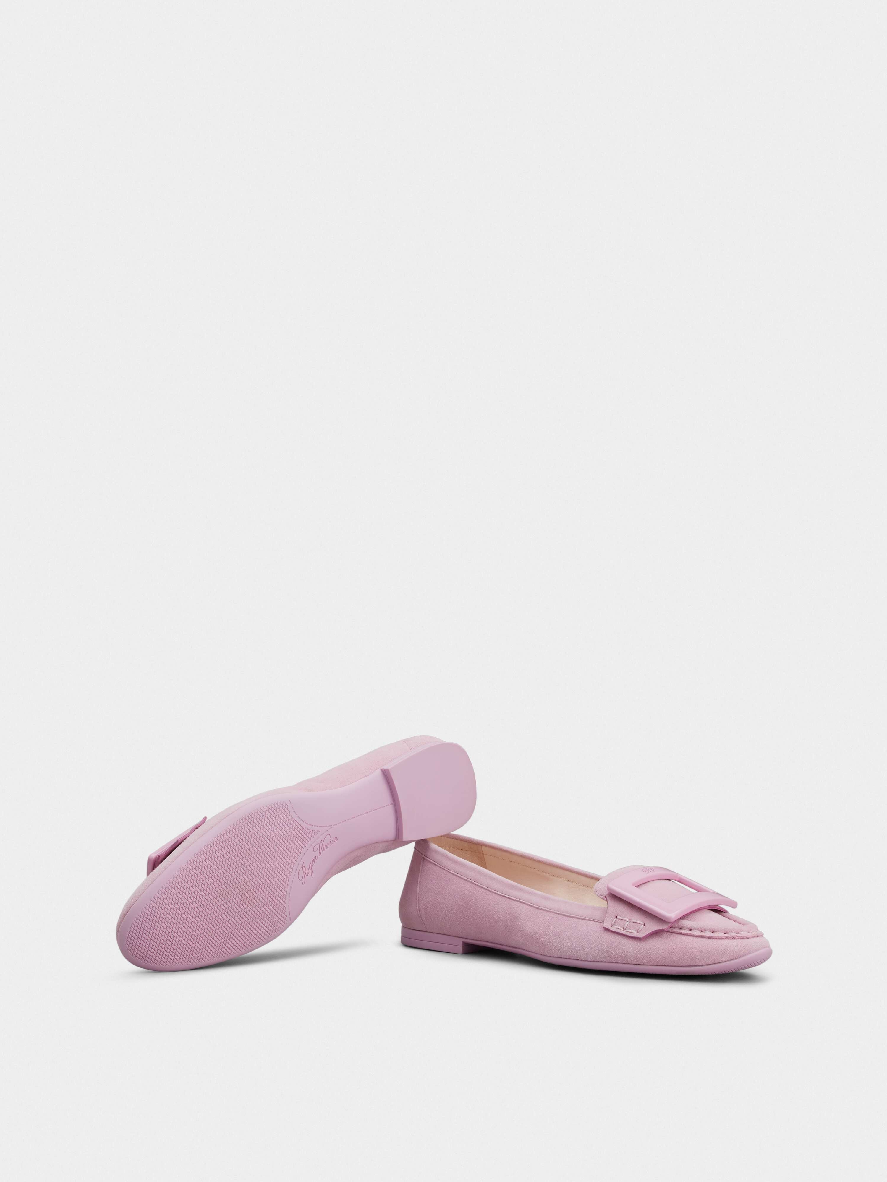 Lacquered Buckle Loafers  in Suede - 6