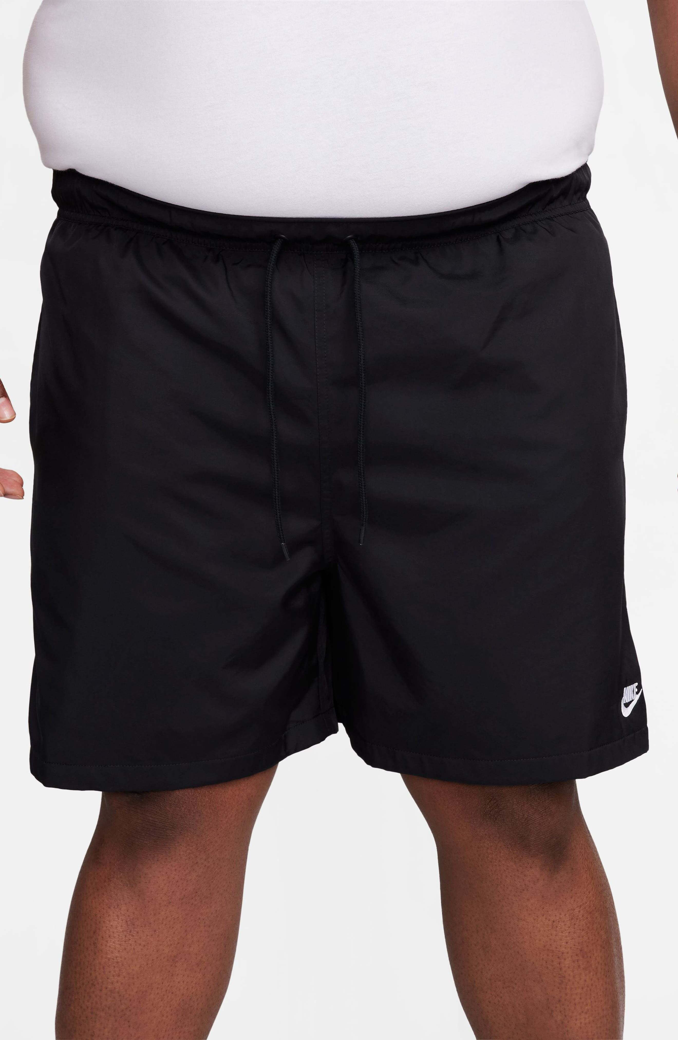 Nike Club Woven Flow Shorts in Black/White at Nordstrom - 9
