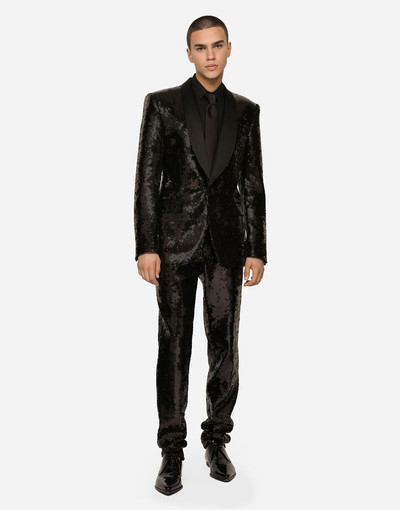 Dolce & Gabbana Sequined single-breasted Sicilia-fit tuxedo suit outlook