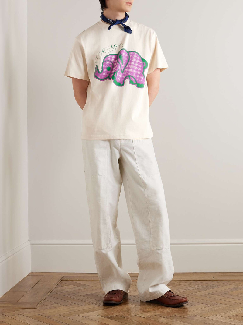 Story mfg. Grateful Ele Printed Organic Cotton-Jersey T-Shirt outlook