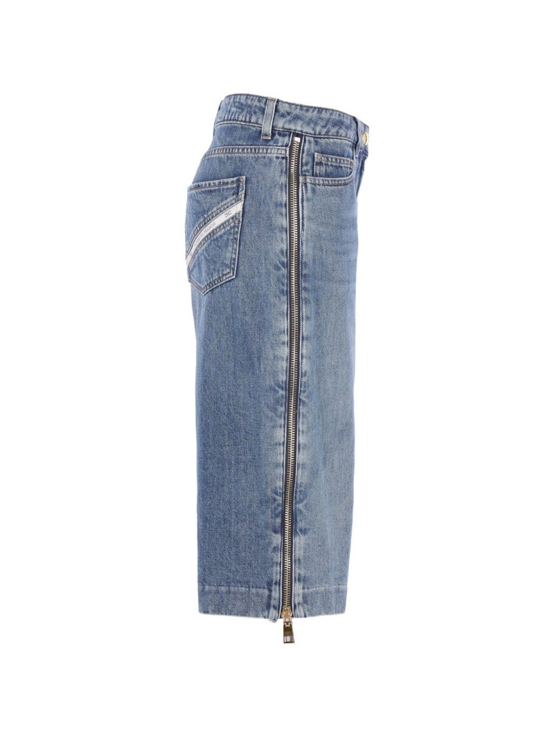 ELISABETTA FRANCHI denim zip shorts outlook