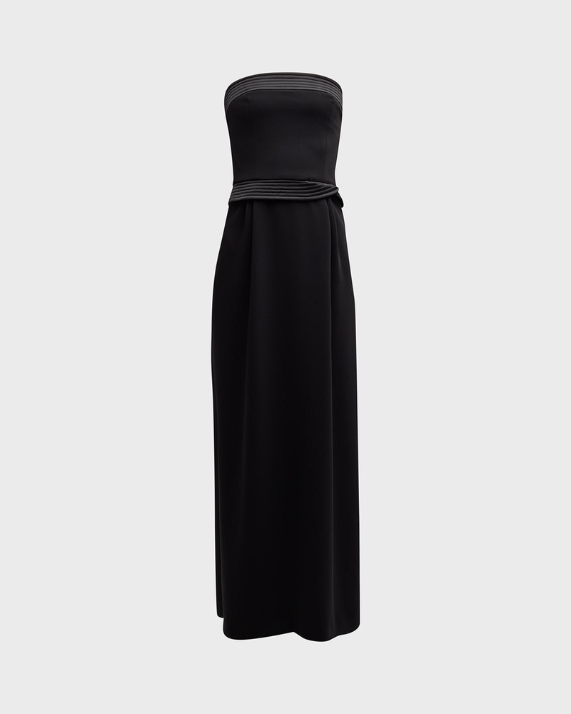 Strapless Pleated Column Gown 1