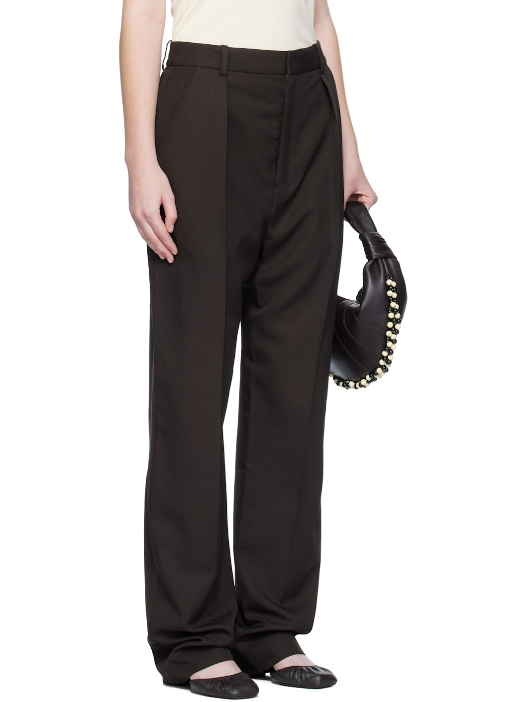 Brown Pleated Trousers - 2