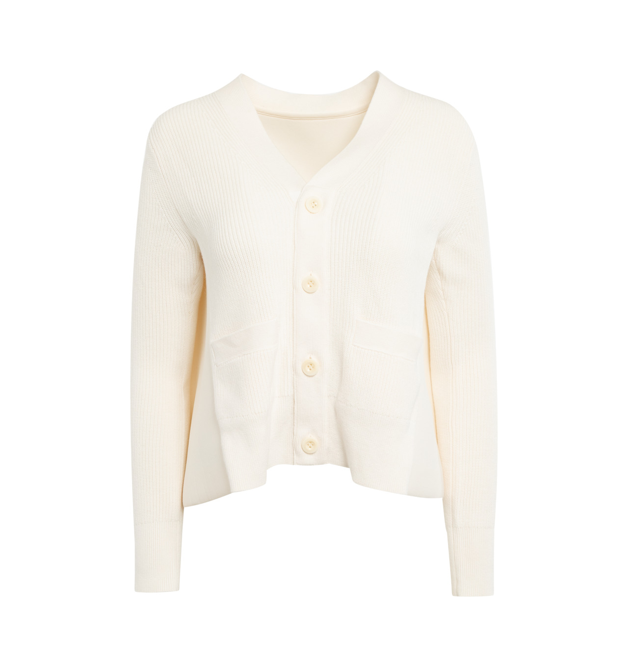 sacai SUITING BONDING X COTTON CASHMERE KNIT CARDIGAN | hirshleifers |  REVERSIBLE