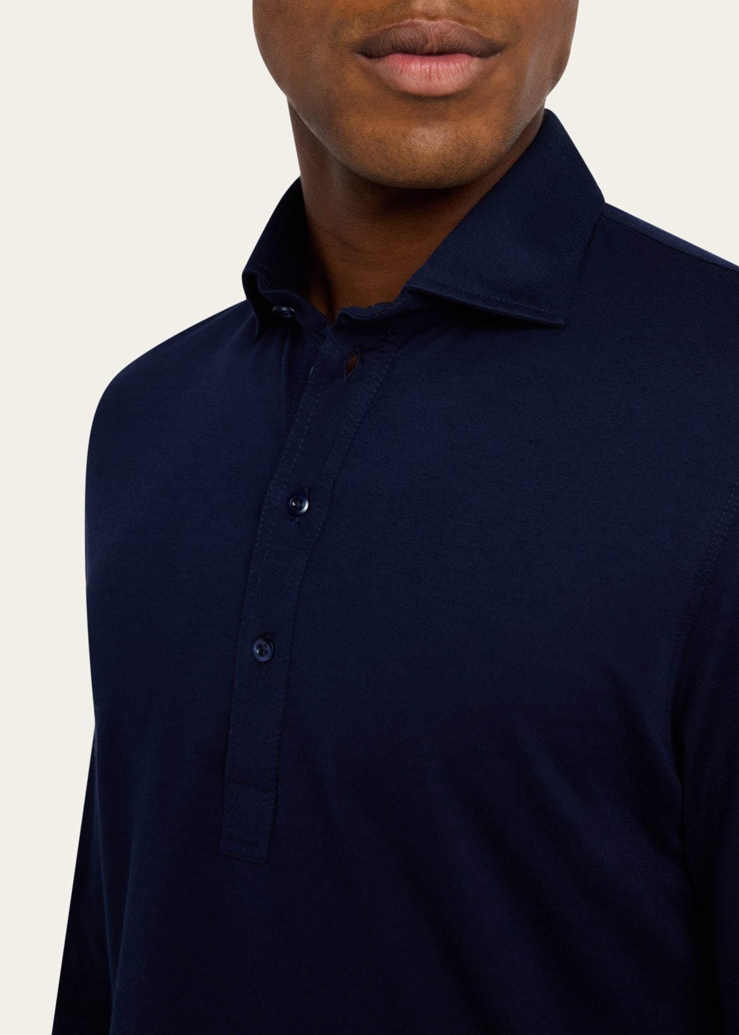 Men's Long-Sleeve Pique Polo Shirt - 5