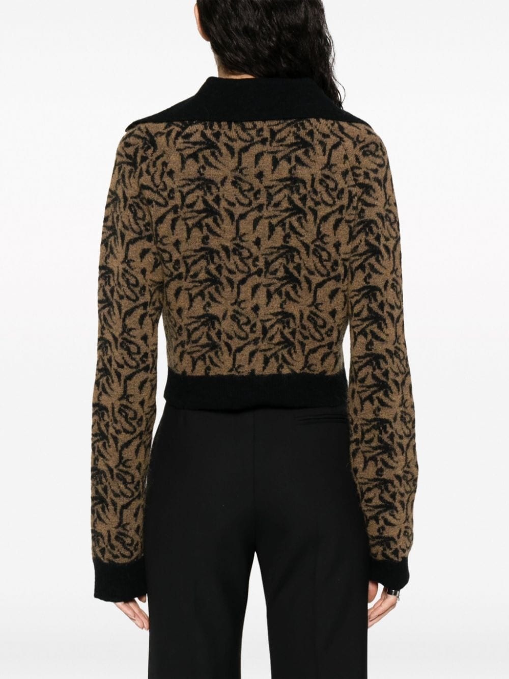 graphic-print wool-blend cardigan - 4