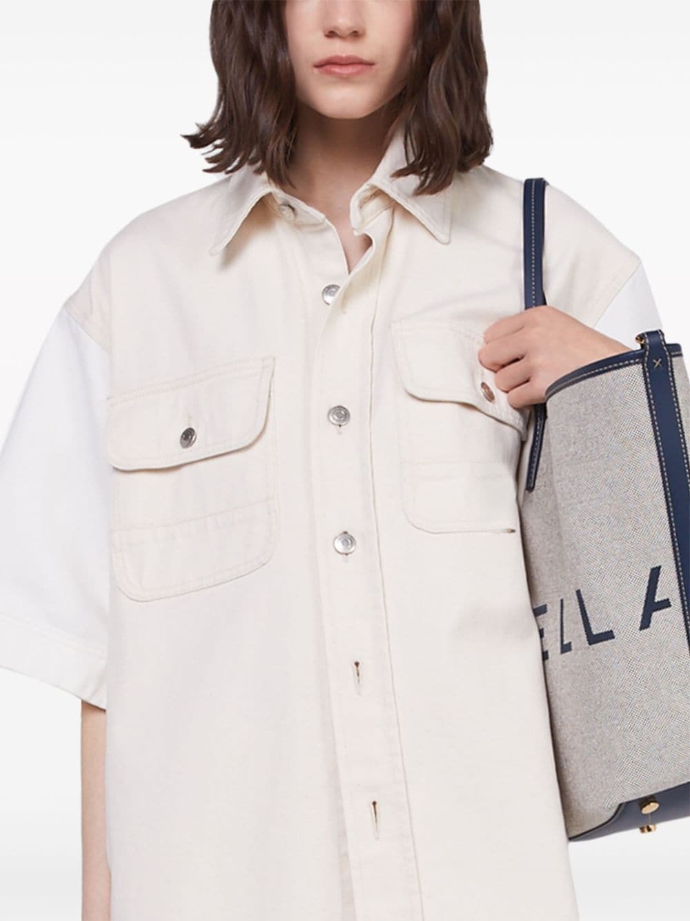 Utility short-sleeved denim shirt - 4