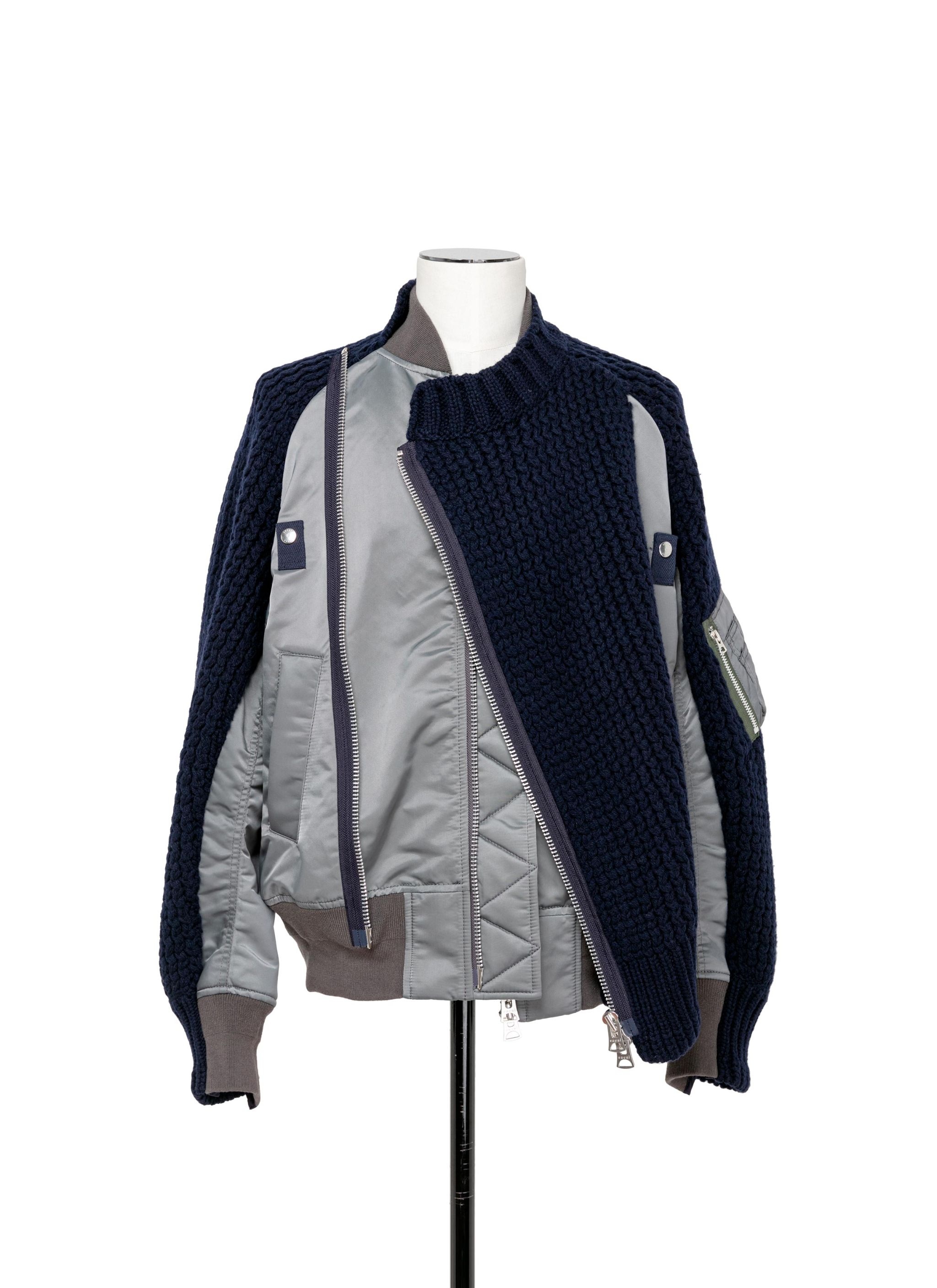 Nylon Twill Mix Knit Blouson - 5