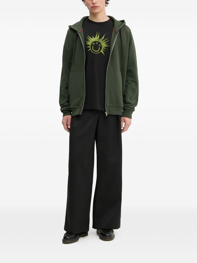 HUGO logo-embroidered zip-up hoodie outlook