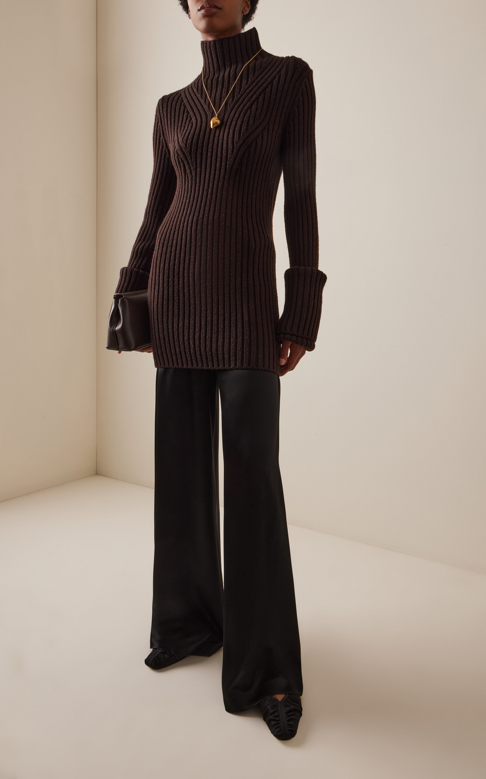 Astrid Ribbed Wool Sweater brown - 3
