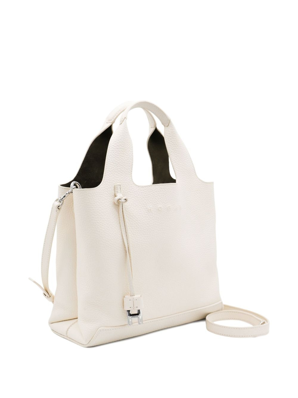 double top-handle leather tote bag - 2