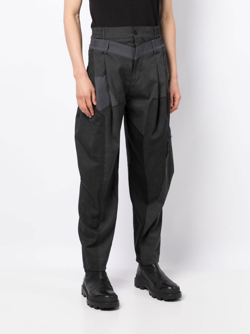 layered-design tapered trousers - 3