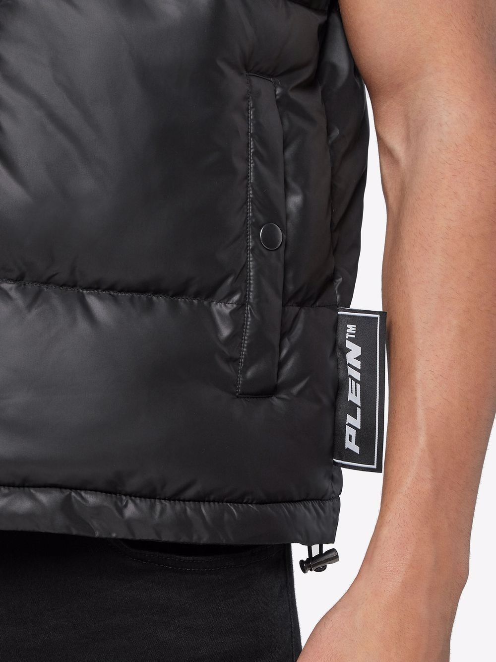 padded high-neck logo gilet - 6