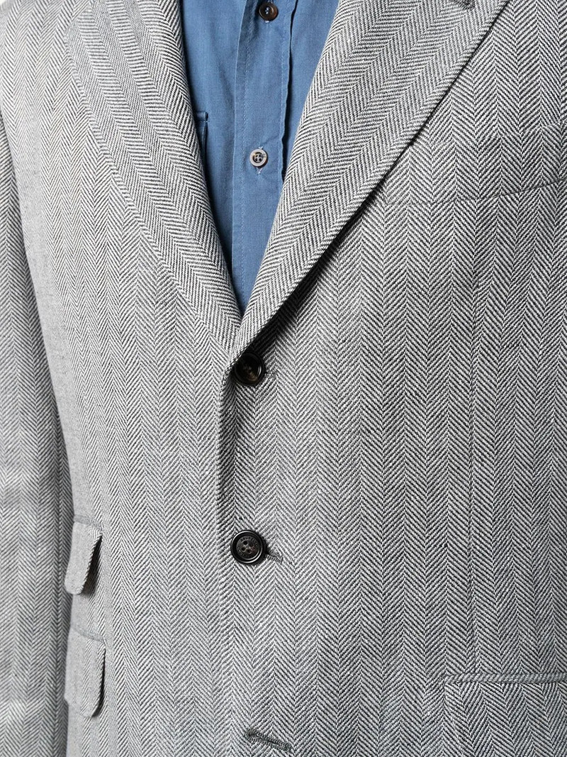 single breasted herringbone blazer 5