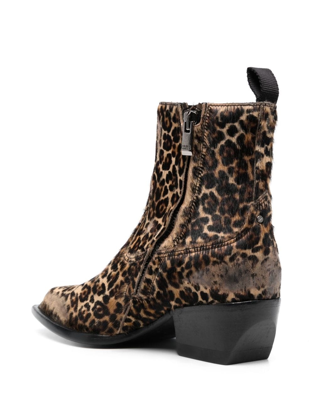 leopard-print 50mm distressed boots - 3