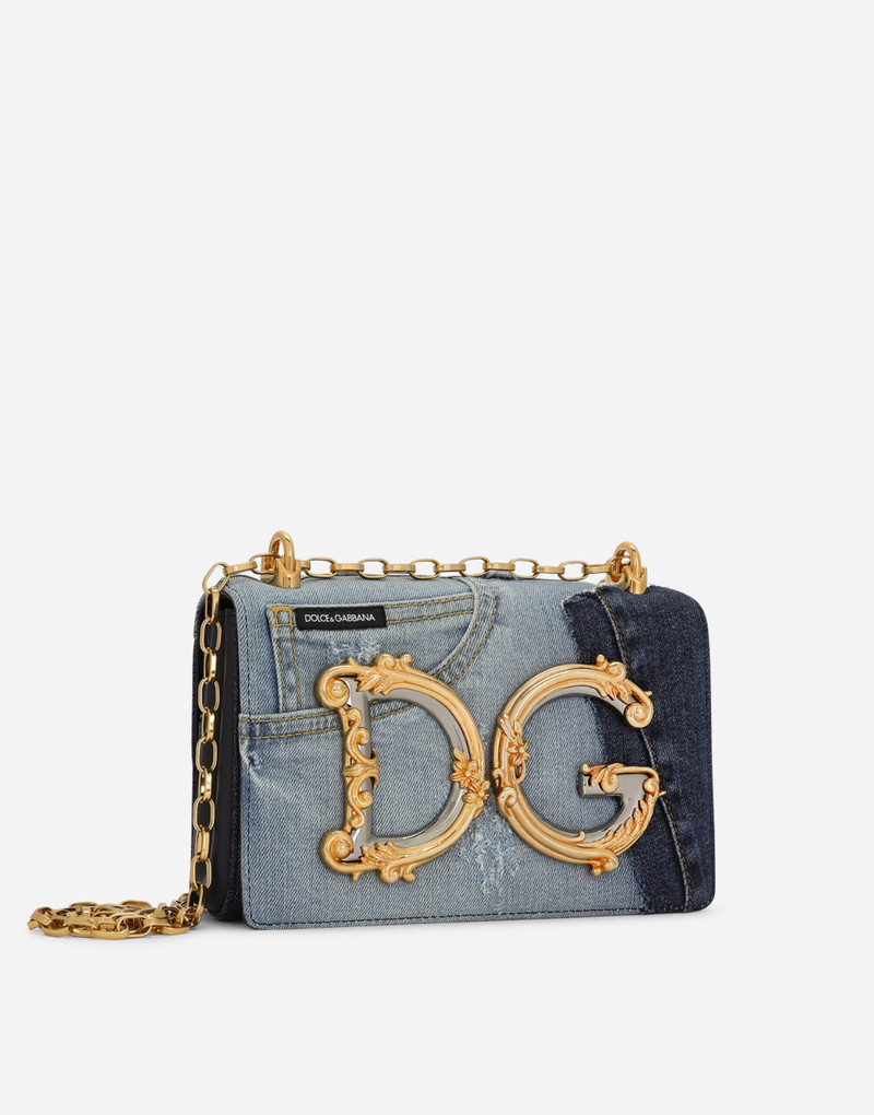 Dolce & Gabbana DG Girls bag in patchwork denim and plain calfskin outlook