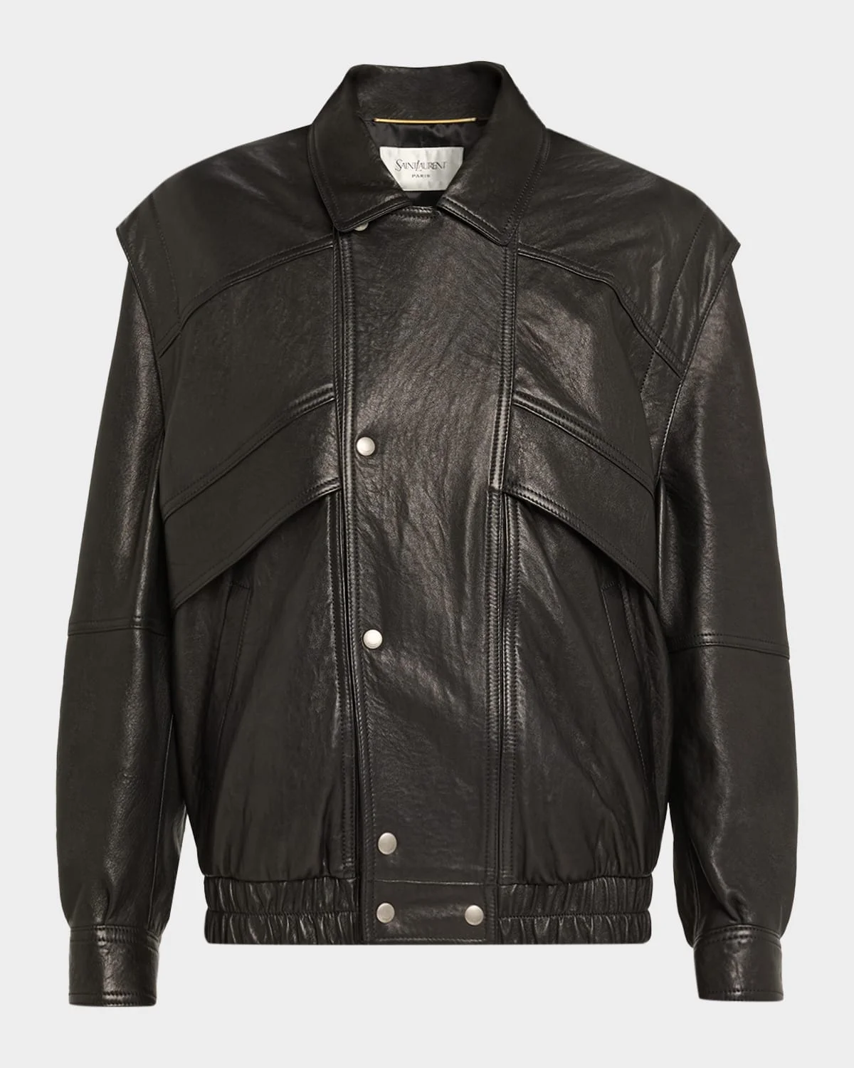 Leather Bomber Jacket - 1