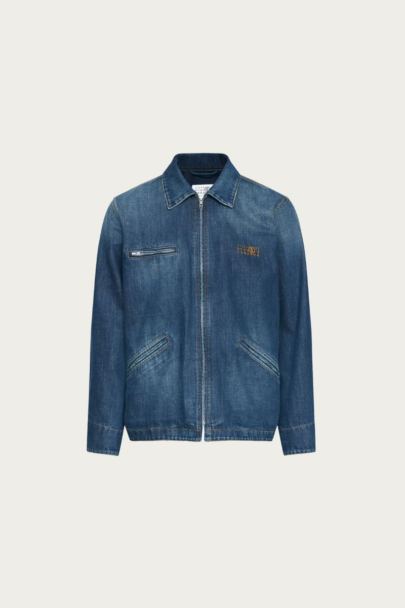 Numerals Zip Up Denim Jacket - Faded Indigo 1