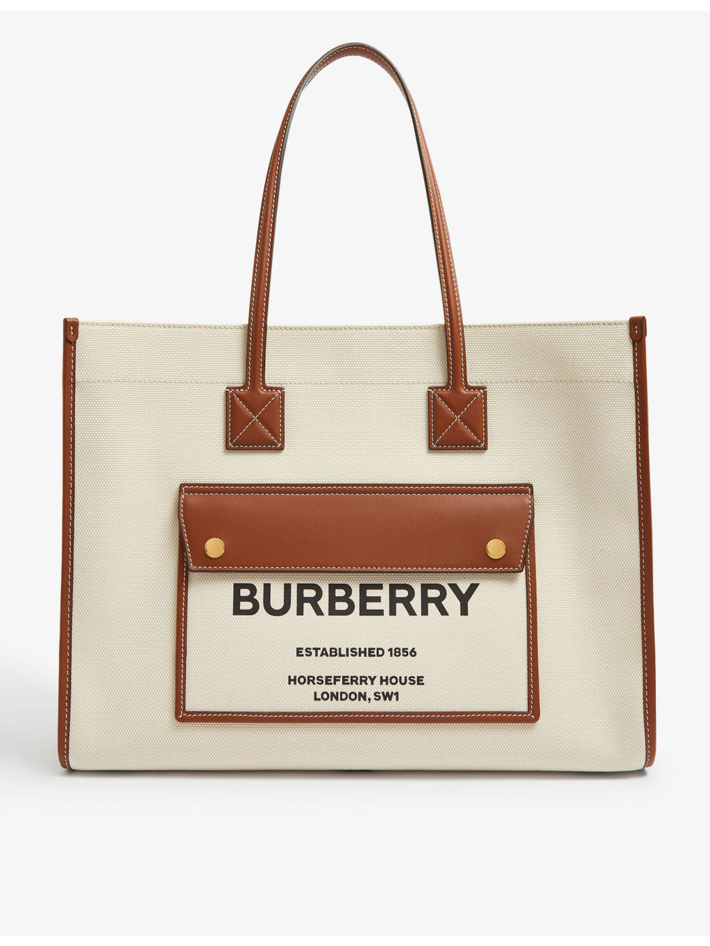 Freya brand-print canvas tote bag - 1