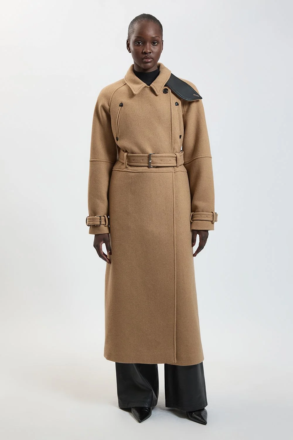 Wool Tailored Trench Coat - 1