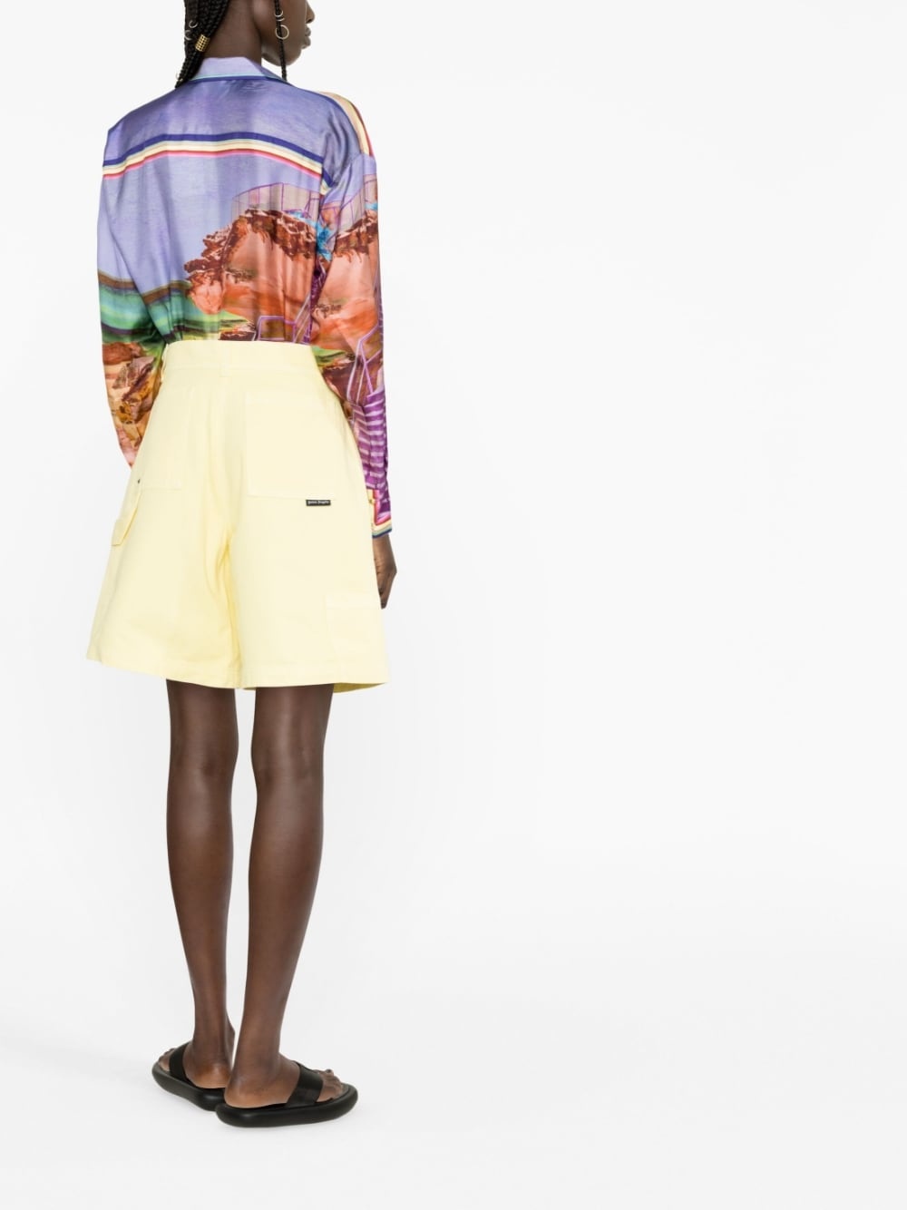 embroidered palm tree shorts - 3