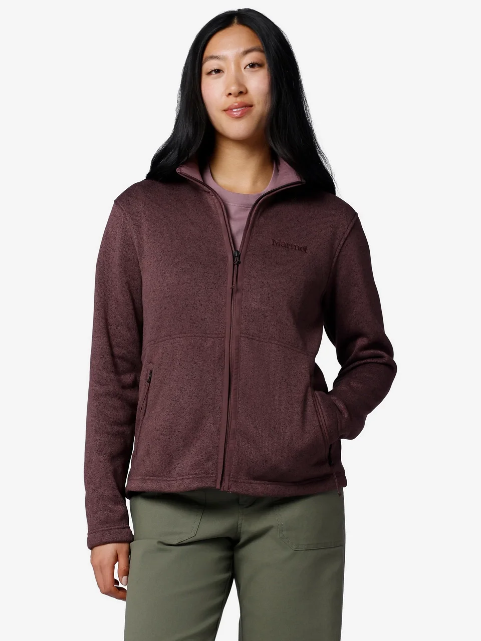 Women's Drop Line Sweater Fleece Full-Zip Jacket - 1