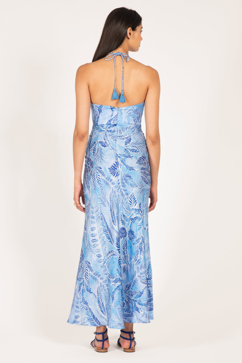 Long Dress Stella - Blue Calathea 5