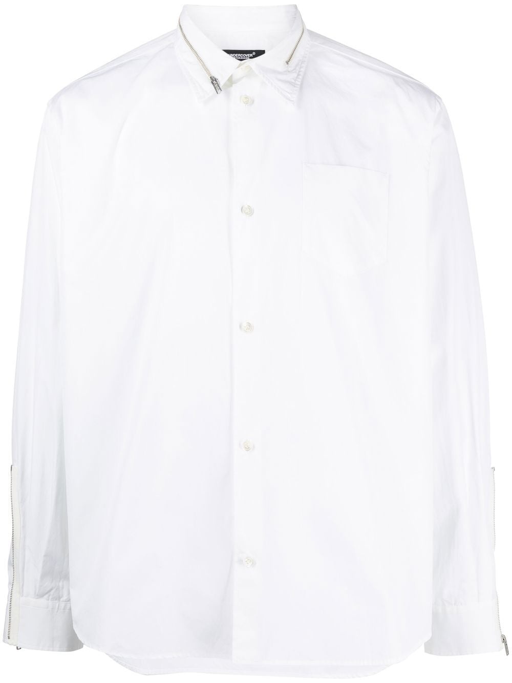 zip-detailing cotton shirt - 1