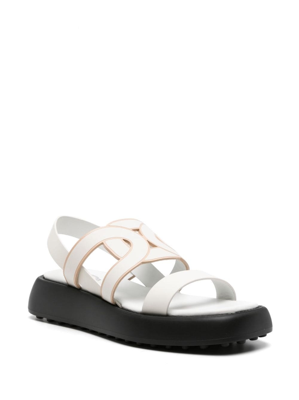cut-out leather sandals - 2