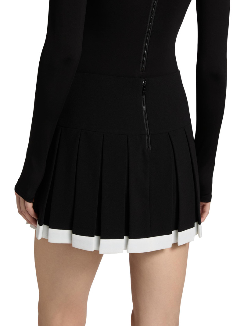 Women's Emilie Box Pleated Miniskirt - Black Off White 5