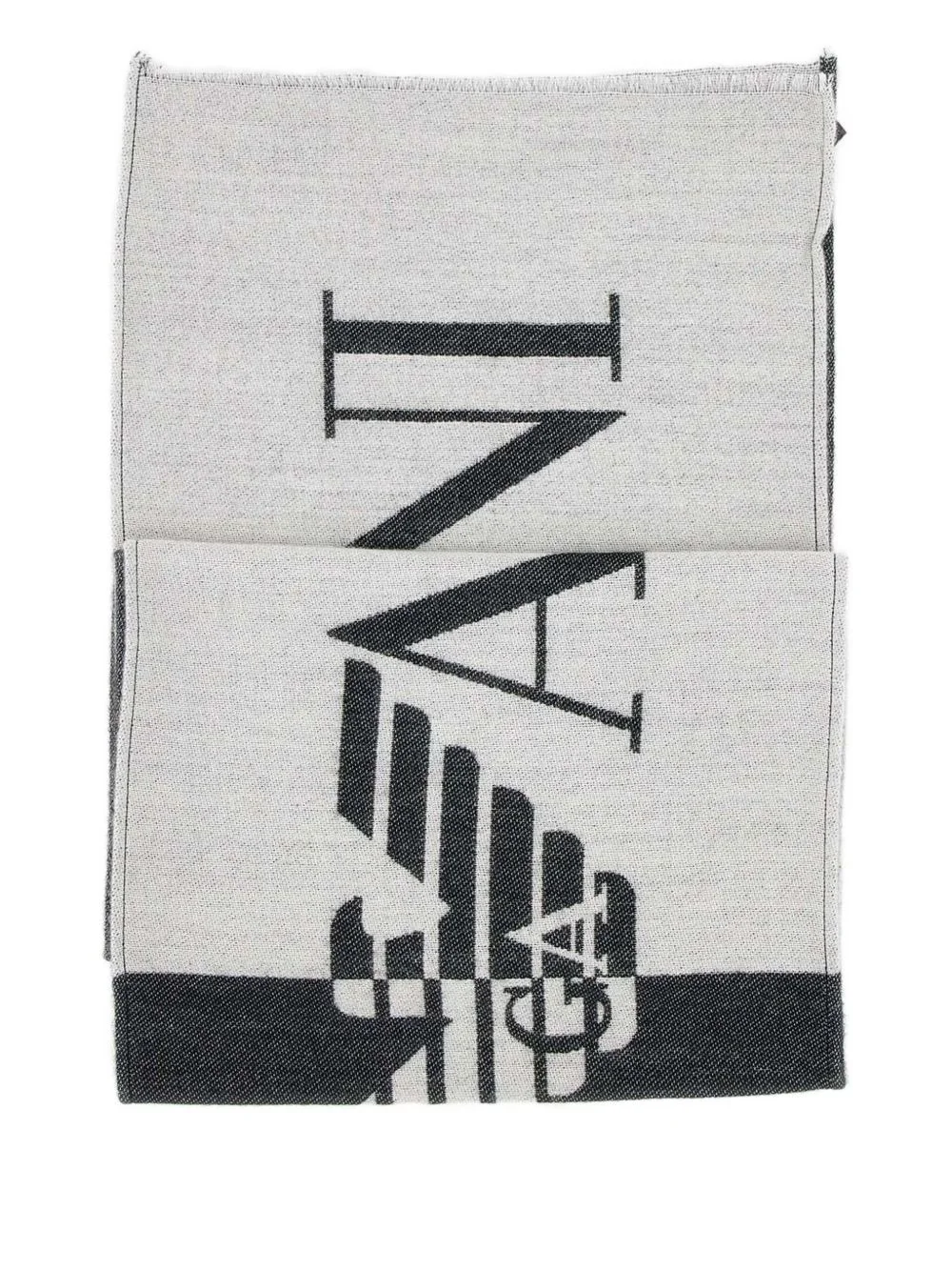 maxi logo fringed scarf - 1