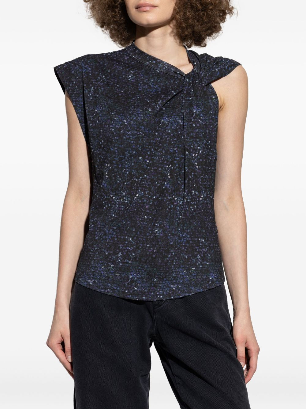 sequin-print knot-detail top - 3