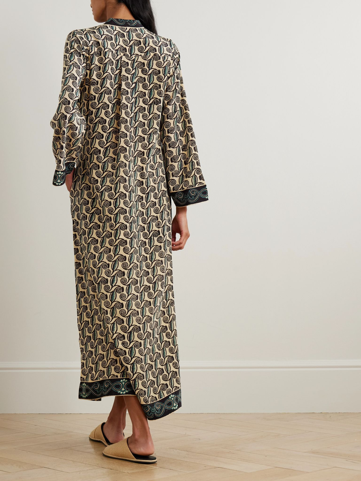 Jenna Kamares printed silk-voile kaftan Multi - 3